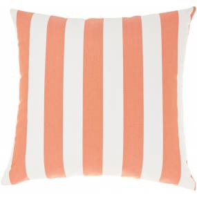 Mina Victory Outdoor Pillows Stripes - Reversible Coral Throw Pillows 18" x 18" - Nourison 798019001292