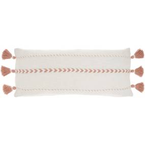 Mina Victory Life Styles Braided Stripes Tass Blush Throw Pillows 12" x 30" - Nourison 798019002398
