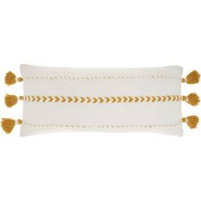 Mina Victory Life Styles Braided Stripes Tass Mustard Throw Pillows 12" x 30" - Nourison 798019002435