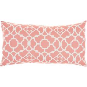 Waverly Pillows Lovely Lattice Coral Throw Pillows 12" x 21" - Nourison 798019002923