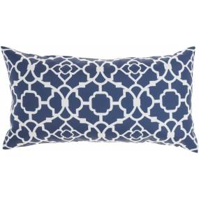 Waverly Pillows Lovely Lattice Navy Throw Pillows 12" x 21" - Nourison 798019002954