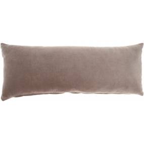 Mina Victory Life Styles Solid Velvet Taupe Throw Pillows 12" x 30" - Nourison 798019004545
