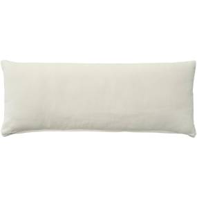 Mina Victory Life Styles Solid Velvet Ivory Throw Pillows 12" x 30" - Nourison 798019004637
