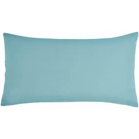 Waverly Pillows Solid Rvs Wash Ind/O Turquoise Throw Pillows 12" x 21" - Nourison 798019004842