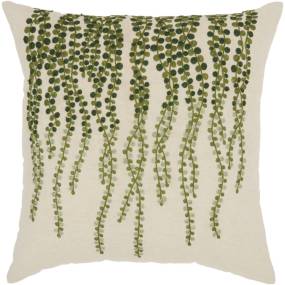 Mina Victory Royal Palm Weeping Willow Green Throw Pillows 18" x 18" - Nourison 798019066420