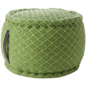 Mina Victory Outdoor Pillows Woven Lattice Pouf Green Poufs 20" x 20" x 12" - Nourison 798019071189