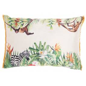 Mina Victory Life Styles Velvet Jungle Multicolor Throw Pillows 14" x 20" - Nourison 798019072681