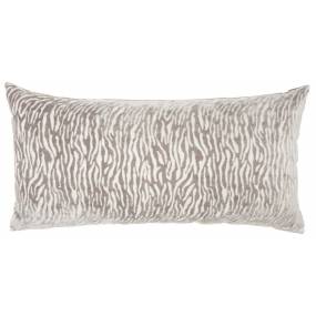 Mina Victory Luminescence Metallic Zebra Lt Grey Throw Pillows 12" x 24" - Nourison 798019073466