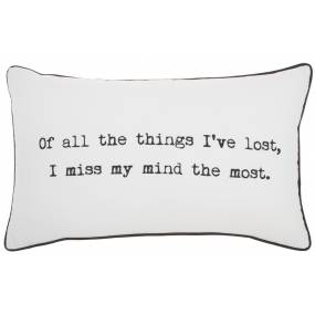 Mina Victory Trendy, Hip, New-Age Of All The Things White Throw Pillows 12" x 20" - Nourison 798019073503