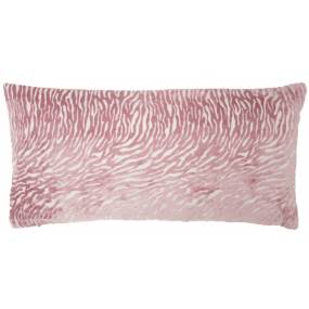 Mina Victory Luminescence Metallic Zebra Rose Throw Pillows 12" x 24" - Nourison 798019073701