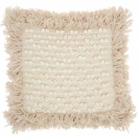 Mina Victory Life Styles Loop Stripe Center Natural Throw Pillows 18"X18" - Nourison 798019074210