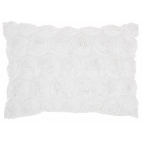 Mina Victory Life Styles Denim Roses White Throw Pillows 14"X20" - Nourison 798019074234