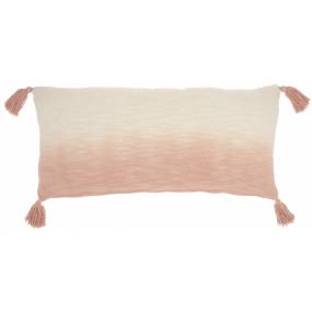 Mina Victory Life Styles Ombre Tassels Blush Throw Pillows 14"X30" - Nourison 798019074869