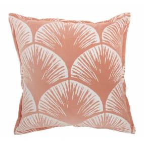 Mina Victory Life Styles Velvet Scallops Coral Throw Pillows 18"X18" - Nourison 798019075095