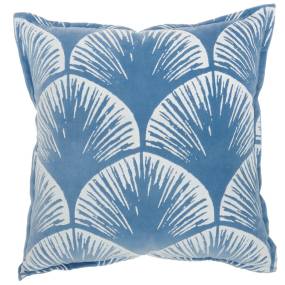 Mina Victory Life Styles Velvet Scallops Blue Throw Pillows 18"X18" - Nourison 798019075118