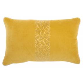 Mina Victory Life Styles Hand Stitched Stripe Yellow Throw Pillows 12"X20" - Nourison 798019075132