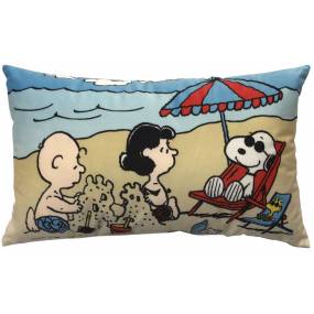 Peanuts® Peanuts® Pillows Beach Friends Multicolor Throw Pillows 12" x 20" - Nourison 798019076023