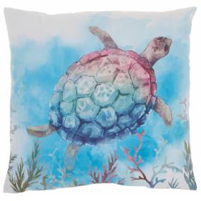 Mina Victory Outdoor Pillows Tyedye Sea Turtle Multicolor Throw Pillows 18"X18" - Nourison 798019076610