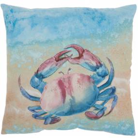 Mina Victory Outdoor Pillows Tyedye Crab Multicolor Throw Pillows 18"X18" - Nourison 798019076627