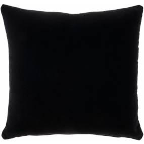 Mina Victory Life Styles Solid Velvet Black Throw Pillows 20" x 20" - Nourison 798019077303
