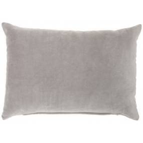 Mina Victory Life Styles Solid Velvet Grey Throw Pillows 14" x 20" - Nourison 798019077365