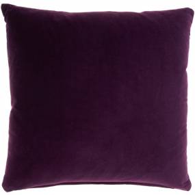 Mina Victory Life Styles Solid Velvet Purple Throw Pillows 20" x 20" - Nourison 798019077419