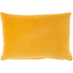 Mina Victory Life Styles Solid Velvet Yellow Throw Pillows 14" x 20" - Nourison 798019077464