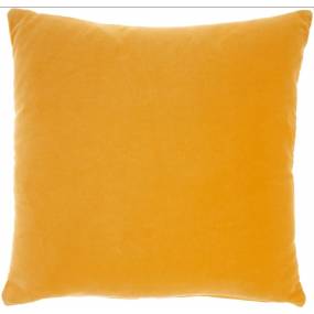 Mina Victory Life Styles Solid Velvet Yellow Throw Pillows 20" x 20" - Nourison 798019077471