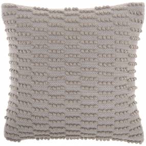 Mina Victory Life Styles Woven Dot Stripes Lt Grey Throw Pillows 18"X18" - Nourison 798019079642