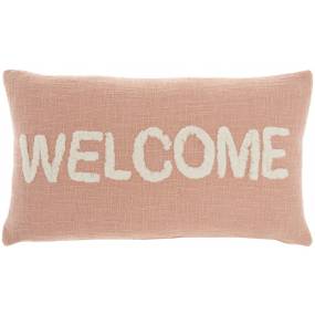 Mina Victory Life Styles Tufted Welcome Blush Throw Pillows 12"X21" - Nourison 798019080648
