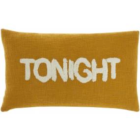 Mina Victory Life Styles Tonight/Not Tonight Mustard Throw Pillows 14" X 24" - Nourison 798019080785