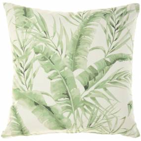 Mina Victory Outdoor Pillows Chevron/Banana Leaf Green Throw Pillows 18"X18" - Nourison 798019080822