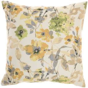 Mina Victory Outdoor Pillows Water Drops & Flower Multicolor Throw Pillows 18"X18" - Nourison 798019081171