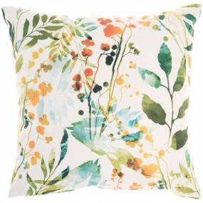 Mina Victory Outdoor Pillows Watrclr Floral/Drops Multicolor Throw Pillows 18"X18" - Nourison 798019081218