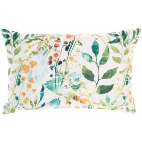 Mina Victory Outdoor Pillows Watrclr Floral/Drops Multicolor Throw Pillows 14"X22" - Nourison 798019081225