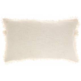 Nicole Curtis Pillow Printed Stonewash Ivory Throw Pillows 14" X 24" - Nourison 798019085179