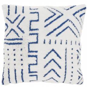 Mina Victory Life Styles Woven Boho Pattern Blue Ink Throw Pillows 20" X 20" - Nourison 798019086015