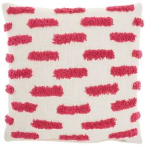 Mina Victory Life Styles Tufted Lines Hot Pink Throw Pillows 18"X18" - Nourison 798019086312