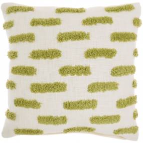 Mina Victory Life Styles Tufted Lines Lime Throw Pillows 18"X18" - Nourison 798019086336