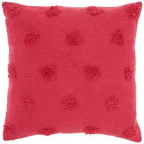 Mina Victory Life Styles Tufted Dots Hot Pink Throw Pillows 18" x 18" - Nourison 798019086671