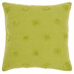 Mina Victory Life Styles Tufted Dots Lime Throw Pillows 18" x 18" - Nourison 798019086688