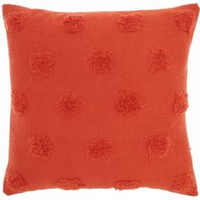 Mina Victory Life Styles Tufted Dots Orange Throw Pillows 18" x 18" - Nourison 798019086701