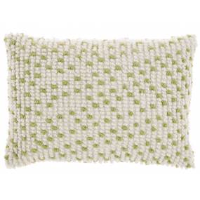 Mina Victory Outdoor Pillows Loop Dots Green Throw Pillows 14"X20" - Nourison 798019086862