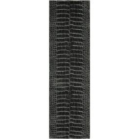 Maxell 8' Runner Charcoal Grey Snakeskin Pattern Contemporary Hallway Rug - Nourison MAE09