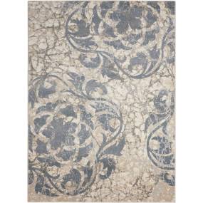 Maxell 8'x11' Grey and Ivory Marbled Floral Oversized Rug - Nourison MAE10