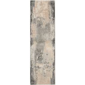 Maxell 8' Runner Grey Abstract Hallway Rug - Nourison MAE13