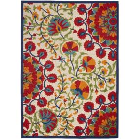 Aloha ALH20 8'x11' Red Multicolor Easy-care Indoor-outdoor Rug - Nourison ALH20