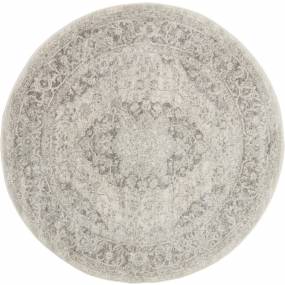 4' x round Ivory/Grey Nourison Tranquil(Traql) Area Rug - Nourison 99446808462