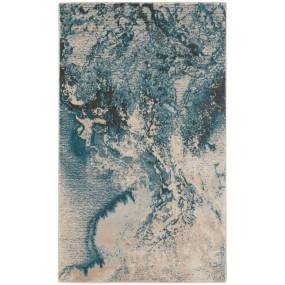 3' x 5' Ivory/Teal Nourison Maxell Area Rug - Nourison 99446880291