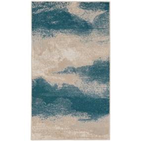 2'2" x 3'9" Ivory/Teal Nourison Maxell Area Rug - Nourison 99446880406